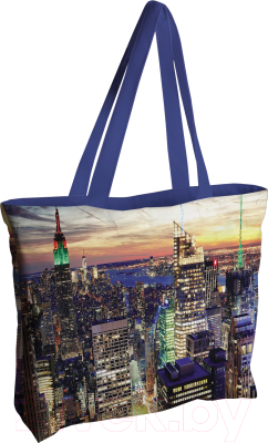 Пляжная сумка JoyArty Нью-Йорк в огнях на закате / bsz_25229