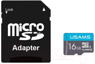 Карта памяти Usams MicroSDHC 16GB Class 6 + SD адаптер / ZB117TF01