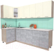 Готовая кухня Интерлиния Мила 12x26 (ваниль/бетон/травертин) - 