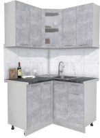 Кухонный гарнитур Интерлиния Мила 12x12 (бетон/бетон/кастилло темный) - 