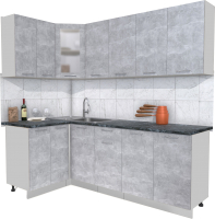 Кухонный гарнитур Интерлиния Мила 12x22 (бетон/бетон/кастилло темный) - 