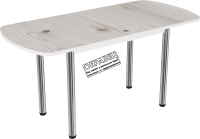 Обеденный стол ВВР Пластиковый раздвижной 110-150x70 (бискайская сосна/подстолье прямое черный) - 