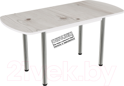 Обеденный стол ВВР Пластиковый раздвижной 110-150x70 (бискайская сосна/подстолье прямое белый)