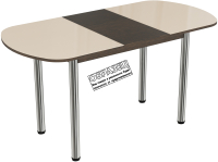 Обеденный стол ВВР Премьер раздвижной 110-150x70 (ваниль/подстолье прямое белый) - 