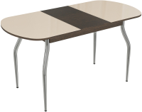 Обеденный стол ВВР Премьер раздвижной 110-150x70 (ваниль/подстолье изогнутое) - 