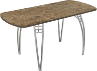Обеденный стол ВВР Пластиковый раздвижной 110-150x70 (аламбра темный/подстолье паук) - 