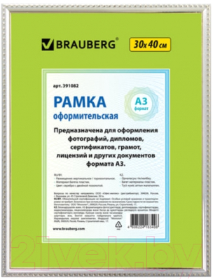 Рамка Brauberg HIT5 / 391082 (серебро с двойной позолотой)