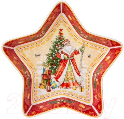Блюдо Lefard Дед Мороз / 85-1747 (красный)