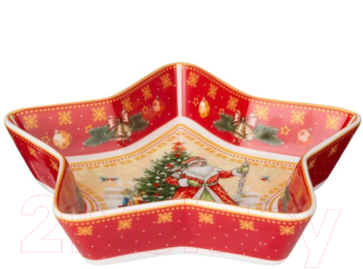 Блюдо Lefard Дед Мороз / 85-1747 (красный)