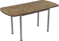 Обеденный стол ВВР Пластиковый раздвижной 110-150x70 (аламбра темный/подстолье прямое серый) - 