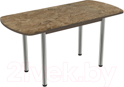 Обеденный стол ВВР Пластиковый раздвижной 110-150x70 (аламбра темный/подстолье прямое серый)