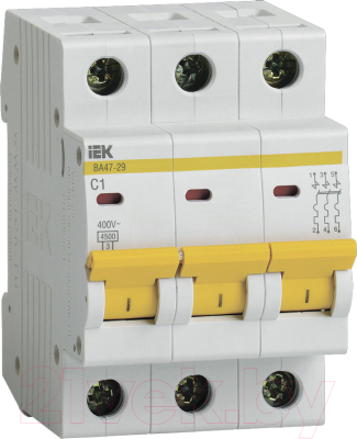 Выключатель автоматический IEK ВА 47-29 1А 3P 4.5кА С / MVA20-3-001-C
