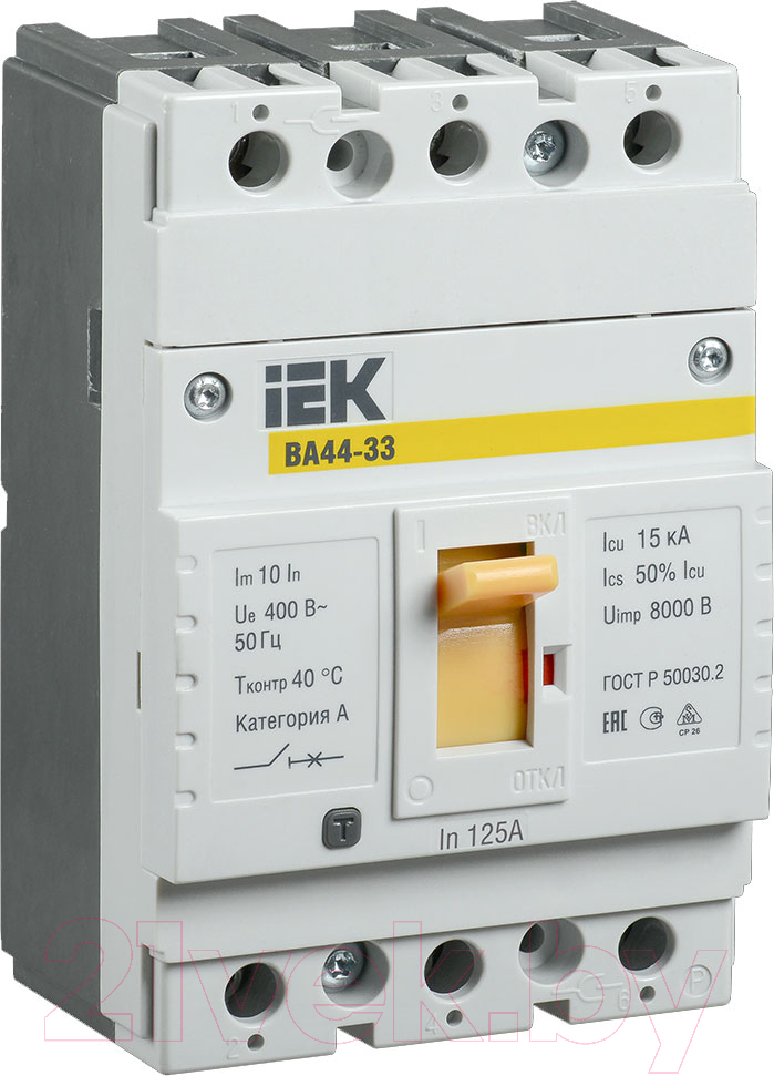 Выключатель автоматический IEK ВА 44-33 3P 125A 15kA / SVA4410-3-0125