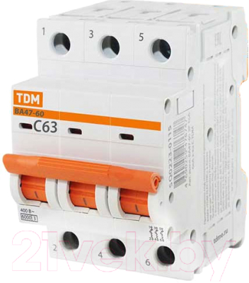 Выключатель автоматический TDM ВА 47-60 3P 63А (С) 6кА / SQ0223-0115