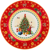 Тарелка столовая обеденная Lefard Елка / 85-1604 (красный) - 