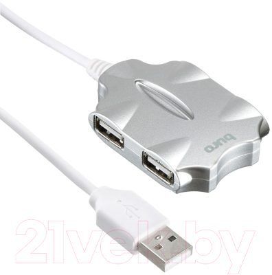 USB-хаб Buro BU-HUB4-0.5-U2.0-Candy (серебристый)