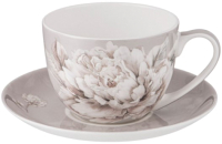 Чашка с блюдцем Lefard White Flower / 415-2136 (серый) - 