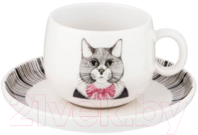 

Чашка с блюдцем Lefard, Fashion Animals. Кот / 409-134