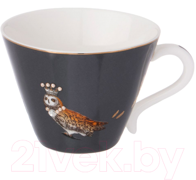 Чашка с блюдцем Lefard Сова / 754-161 (маренго)