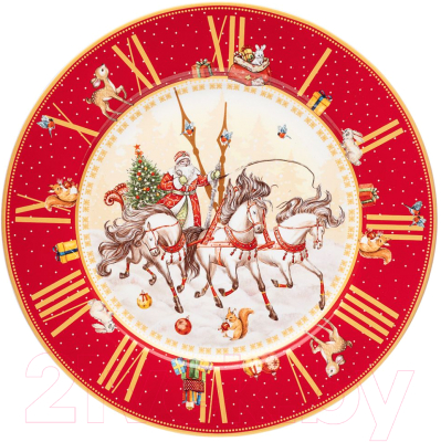 Тарелка столовая обеденная Lefard Часы / 85-1711 (красный)