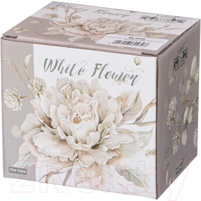 Кружка Lefard Белый цветок / 86-2430 (серый)