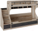 Двухъярусная кровать детская ТриЯ Окланд СМ-324.11.001 с приставной лестницей (черный/дуб делано) - 