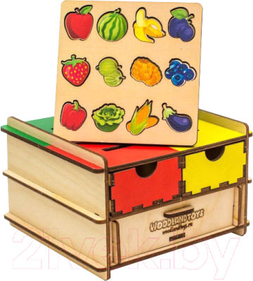 

Развивающая игрушка WoodLand Toys, Комодик-плоский Фрукты, овощи, ягоды / 119202