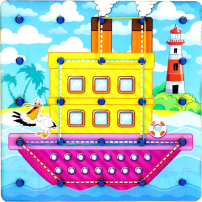 

Развивающая игра WoodLand Toys, Геоборд Водный транспорт / 121206