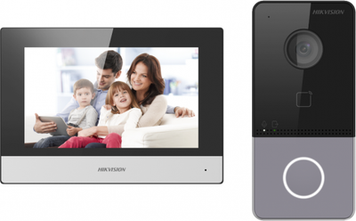 IP-видеодомофон Hikvision DS-KIS603-P (серебристый) - 