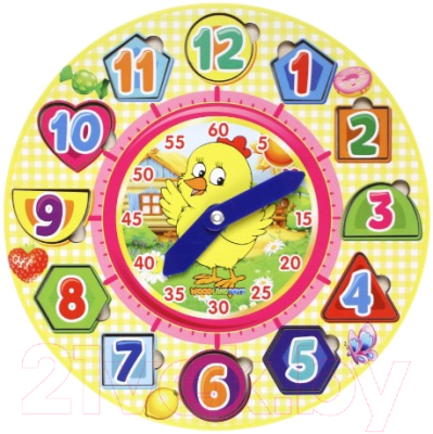 

Развивающая игрушка WoodLand Toys, Часы-вкладыши 3 / 094203