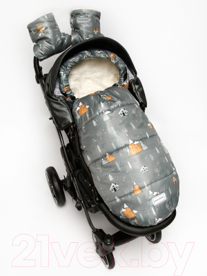 Конверт детский Amarobaby Snowy Travel Горы / AMARO-6101-GR (серый)