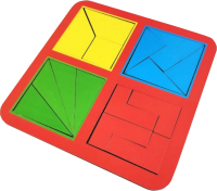 Развивающая игра ToySib Квадраты Никитина 2 уровень 4 квадрата / TS-6042 - 