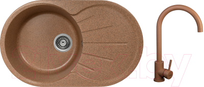 

Мойка кухонная Gerhans, A02 + смеситель 4998-3-23