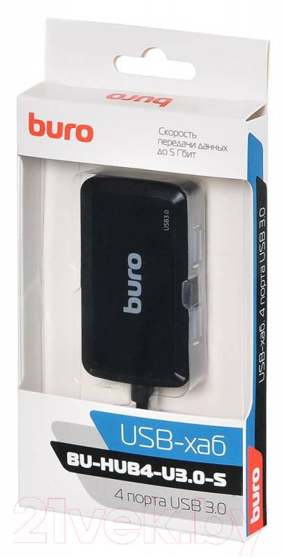 USB-хаб Buro BU-HUB4-U3.0-S — фото 5