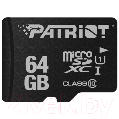 Карта памяти Patriot microSDXC (Class 10) 64 Gb + адаптер (PSF64GMCSDXC10)