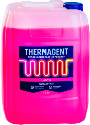 Теплоноситель для систем отопления Thermagent -65°C (10л, красный)