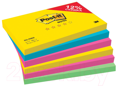 

Бумага для заметок Post-it, Радуга. Плюс / 655-RNBW