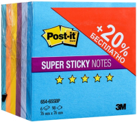 

Бумага для заметок Post-it, SuperSticky. Воздух плюс / 654-6SSBP