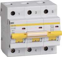 Выключатель автоматический IEK ВА47-100 3Р 100А 10кА D / MVA40-3-100-D - 