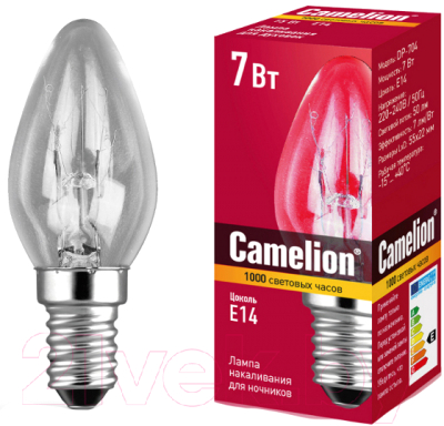 Лампа Camelion 7/P/CL/E14 / 13912