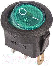 Выключатель клавишный Rexant ON-OFF 36-2573 (зеленый)