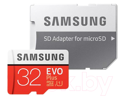 

Карта памяти Samsung, EVO Plus MicroSD 32Gb + адаптер (MB-MC32GA/RU)