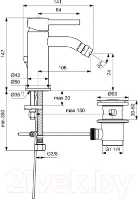 Изображение товара Смеситель Ideal Standard Ceraline BC197XG