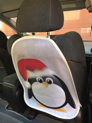 Накидка на автомобильное сиденье JoyArty Пингвин в шапке / cspr_11274267
