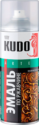 Эмаль Kudo Молотковая по ржавчине / KU-3008 (520мл, серебристо-коричневый)