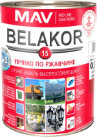 Грунт-эмаль MAV Belakor-15 Ral 3000 (1л, красный матовый) - 