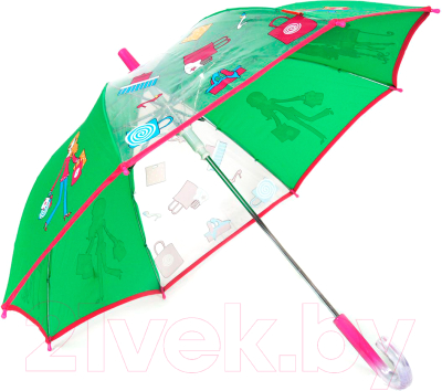 Зонт-трость Капелюш D-6 (зеленый/серый)