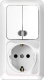 Блок выключатель+розетка Universal Олимп О0041 (белый) - 
