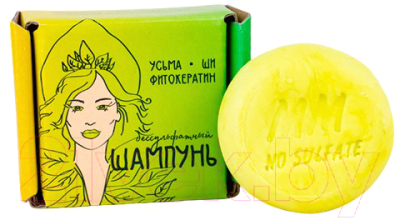 Твердый шампунь для волос Meela Meelo Бессульфатный Усьма-ши-фитокератин (55г)