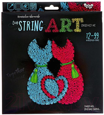 

Набор для творчества "изонить" Danko Toys, Тонкая нить String Art Коты / 7291433